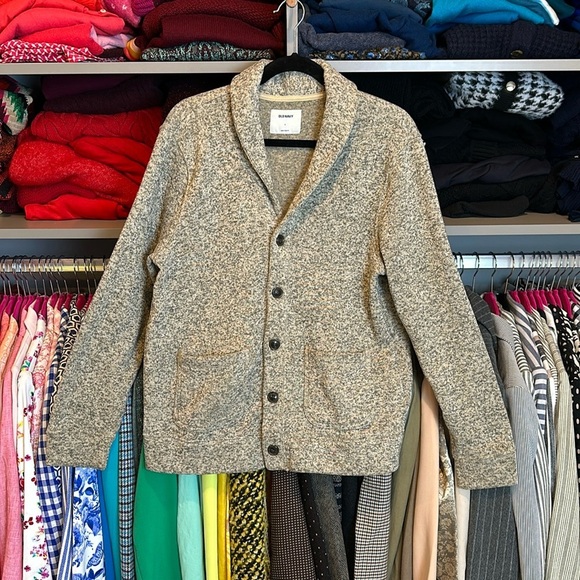 Old Nav beige and gray marled long sleeve v neck cardigan size L - Picture 1 of 3